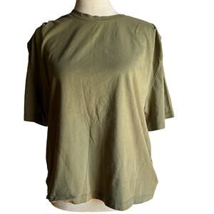 BERSHKA |  Tucked Shoulders Turkish Cotton T-Shirt - Size Medium